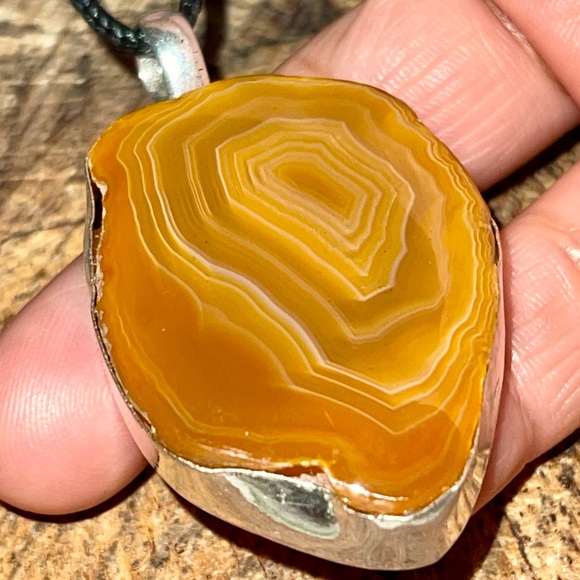 Rustic Brown Solar Agate Pendant 2 1/4” - Picture 7 of 15